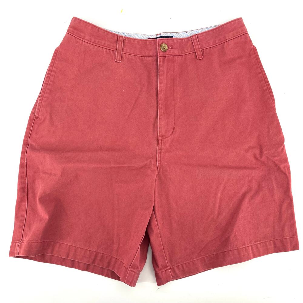 Chaps‎ Men's Salmon Pink Cotton Flat Front Chino Shorts (32/8.5)